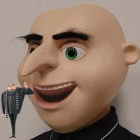 Anime Despicable Me Gru Mask Full Head Mask Halloween Fancy Dress Latex Mask Cosplay Party Props Mask for Men Women
