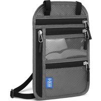 RFID Blocking RFID Passport Bag Multi-Pockets Anti-theft Neck Wallet with Adjustable Neck Strap Waterproof Men Crossbody Pouch