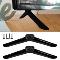 New Universal TV Base Stand Legs With Screws Black TV Stand Base Mount Pedestal Feet Bracket Living Room
