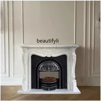X A French natural marble mantel hand-carved three-dimensional white marble stone stone carving interior decoration cabinet