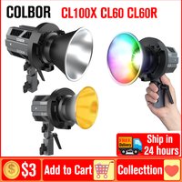 COLBOR CL100X CL60 CL60R Bi-color/RGB Video Light 2700K-6500K APP control Bowens Mount Photography COB Light for Photos Videos