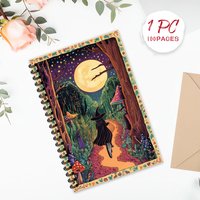 Witch's Journey Notebook,Journal,Blank Lined Pages,Ideal Gift for Note-Taking, Inspiring for Men and Women, Perfect for Students