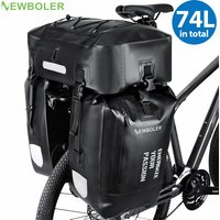 NEWBOLER 74L Large Capacity Bicycle Bag 3 in 1 Bike Bag Waterproof Cycling Bag Bike Rear Seat Rack Bag Bicycle Luggage Bag