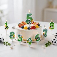 Football Candle Number Candles Green 0 To 9 Soccer Cake Birthday Candle New Cake Decoration DIY Age Celebration Party Decoration