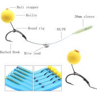 5pcs Fishing Ready Hair Rigs Pop Up Bait Boilie Method Feeder Rigging Carp Hook Anti Tangle Sleeve For Carp Accessory Tackle