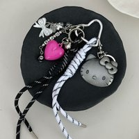 Anime Hello Kitty Keychain Pink Love Bag Schoolbag Accessories Couple Lanyard Bag Keychain Ornaments Birthday Birthday Gifts