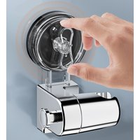 Shower Head Holder Suction Cup Holder 360° Adjustable Detachable Hanging Rack Plating Shower Holder Bathroom Wall Mount Bracket