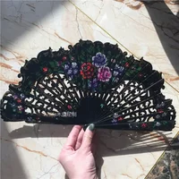 Anita Wood Fans Custom Dance Fans Hand Painted Spanish Style Fans Wedding Gift