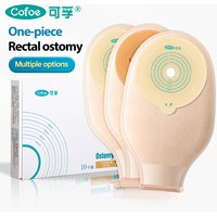 Cofoe 10pcs Skin Color Translucent Colostomy Bag 20-65mm One-Piece Open Ostomy Bag Rectal Diversion Stoma Care No Need Clips