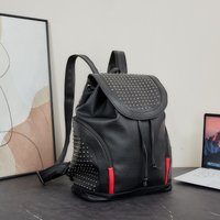 Rivet Men's Backpack Large Capacity Travel Backapcks For Men 14 inch Laptop Bag Flap Drawstring Backpack Male Student Schoolbag