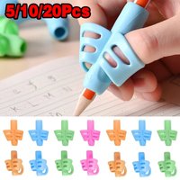 Children's Writing Pencil Pen Holder 5/10/20Pcs Set Silicone Assisted Grip Posture Orthosis for Students Learn & Practice