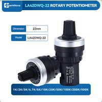 LA42DWQ-22 Rotary Potentiometer 1K 2K 5K 10K 20K 50K 100K 200K 22mm Diameter Resistance Switch for Inverter Governor Converter
