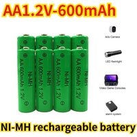 Original AA NI-MH Battery 1.2V 600mAh AA Rechargeable NiMH Battery for Clock Radio Video Camera Microphone Electric Shaver
