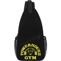 AliExpress Powerhouse Gym Black Sling Bag Unisex Daily Shoulder Crossbody Chest Backpack Portable Daypack for Travel Hiking Cycling Camping