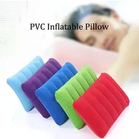 Inflatable Square Camping Pillow PVC Flocked Portable Lumbar Support Backrest Air Cushion Multi-Purpose Nap Pillow for Travel