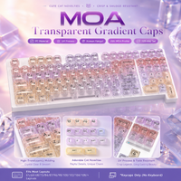 MOA Profile Transparent Keycaps 125 Keys Luxury Crystal Clear PC Gradient Mechanical Keyboard Keycap Set UV Printed Korean Hangu