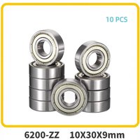 BREVOL 10PCS-6200ZZ Deep Groove Ball Bearings,Bearing Steel, Double Metal Seal Universal for motors pumps & scooters replacement