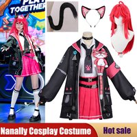 Game Neverness To Everness Cosplay Costume NTE Nanally Collins Black Cat Props Wig Ears Tail Full Set Nanally Coluccis Suits
