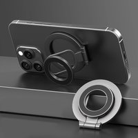 Magnetic Phone Holder Stand Adjustable Finger Ring Mount for Magsafe iPhone 17 Pro Max Kickstand Removable Hands-Free Bracket