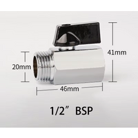 Threaded Mini Brass Ball Valve BSP Male To Female Air Compressor Water Gas Oil Shut Off Valve