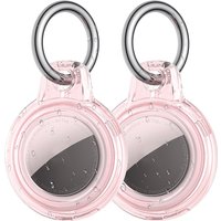 Clear TPU Case For Apple Airtag Protective Case With Keychain Anti-Lost Case Waterproof Transparent Cover For Pets Cats Dog Keys
