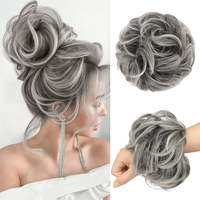 Messy Bun Hair Piece Curly Wavy Hair Bun Scrunchies Extensions Synthetic Tousled Updo Hairpieces for Women