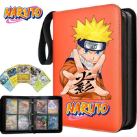 400pcs High-capacity 4palace grids Zipper Card Binder Anime Naruto Trading Card Album Holder for TCG Cards PU Collection Case