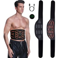120cm Smart Abdominal Toning Belt EMS Muscle Stimulator Muscle Toner Body Massager USB Charge Weight Loss Home Fitness Massage