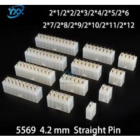 10PCS 5557 5569 Dual Row Connector Plug PCB Header Socket 4.2mm Pitch Straight Pin 2*1 2*2 2*3 2*4 2*5 2*6 2*7 2*8 Molex Type