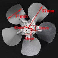 Fan Parts 5-Blade Clockwise Aluminum Fan Blade For Cooling Motor use 200mm