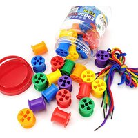 20/10PCS Cotton Reels Montessori Lacing Threading Toy Toddlers Basic Life Skills Kindergarten Educational Learning Activities