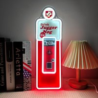 Retro Soda Machine Neon Sign Vintage Beverage Dispenser LED Neon Light Dimmable Gaming Room Man Cave Bar Pub Decor Gamer Gift