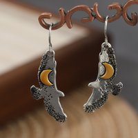 Personality Cool Eagle Shaped Pendant Earrings Women's Gothic Punk Y2K Metal Earrings Metal Silver Plated Two Tone Ear Jewelry