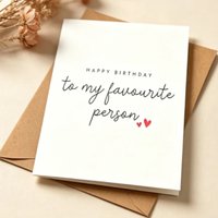 Birthday Card For Partner Favourite Person Greeting With Hearts