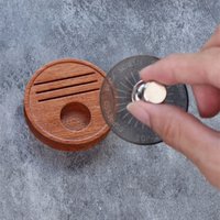Sapelli Wood Espresso Puck Screen Storage Base Round Shape Secondary Shower Screen Holder for 51mm 53mm 58mm Coffee Portafilter