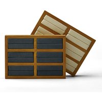 Schmucktablett aus massivem Holz mit 6 Fächern, Ring-Ohrstecker, Ohrringe, Armband-Aufbewahrungstablett, Schmuck-Display-Requisite