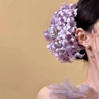 ●Fashion Sweet Beach Floral Hair Claw Solid Color Delicate Acrylic Vacation Style Shark Clip Fairy Elegant Daily Hair Clip
