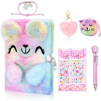 Cute Bear Diary Notebook for Girls with lock and keys, Kids Journal For School Travel, Stationery Set for Writing, Birthday Gift