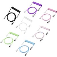 3m Metal Type C Mechanical Keyboard Cable USB Spring Wire Aviator Desktop Computer Aviation Connector Macaron Colors 7 Colors