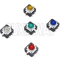 5PCS Tact LED 5 Color 12X12X7.3 Tactile Push Button Switch Momentary 12X12X7.3mm 12*12*7.3mm