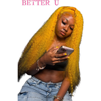 Yellow Colored Curly Human Hair Wig 13x6 Transparent Lace Front Wig Pre Plucked Brazilian Hair 13x4 Lace Frontal Wig For Women