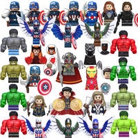Blind Box Mini Building Blocks TV6217 Figures Big Goblin Spiderman Iron Man Venom Captain Hawk Deadpool Armor Christmas Gift Toy