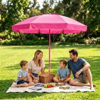 Beach Umbrella Heavy Duty Wind Resistant UV Portable Sun Shade with Sand Anchor Carry Bag Outdoor Folding for Pool/Patio/Garden