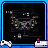 PXN W GTL GT One Racing Simulator Wheel Carbon Fiber Shift Paddle RGB Customizable Keys Quick Detachable Steering Wheel For PC