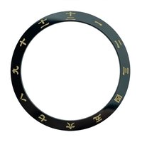 38mm Flat Ceramic Bezel Insert Dual Time Kanji Black C3 Lume for SKX007 SRPD GMT Polished Finish