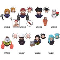 Anime Sorcerer Style Mini Figure Building Blocks, Full Body Splicing Toy With Weapons, Collectible Model Gift