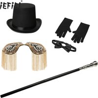 Adult Circus Ringmaster Costume Cosplay Top Hat Tassel Epaulettes Lion Tamer Leather Whip Gloves Bowtie Majorette Fancy Dress Up