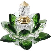 Green Crystal Perfume Bottles Empty Lotus Flower Figurines Gifts for Women 5ml Crystal Glass Perfume Bottles Home Decoration