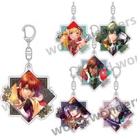 Anime Obey Me! Suit Cloak Collection Keychain Lucifer Mrmon Leviathan Asmodeus Cartoon Figures Acrylic Keyring Jewelry Fans Gift