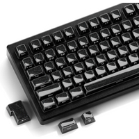 132 Tasten Sternenhimmel-Schwarz Kristall-Jelly PBT Keycaps, Double-Shot PC-Tastenkappen für Gaming-Mechanische Tastaturen